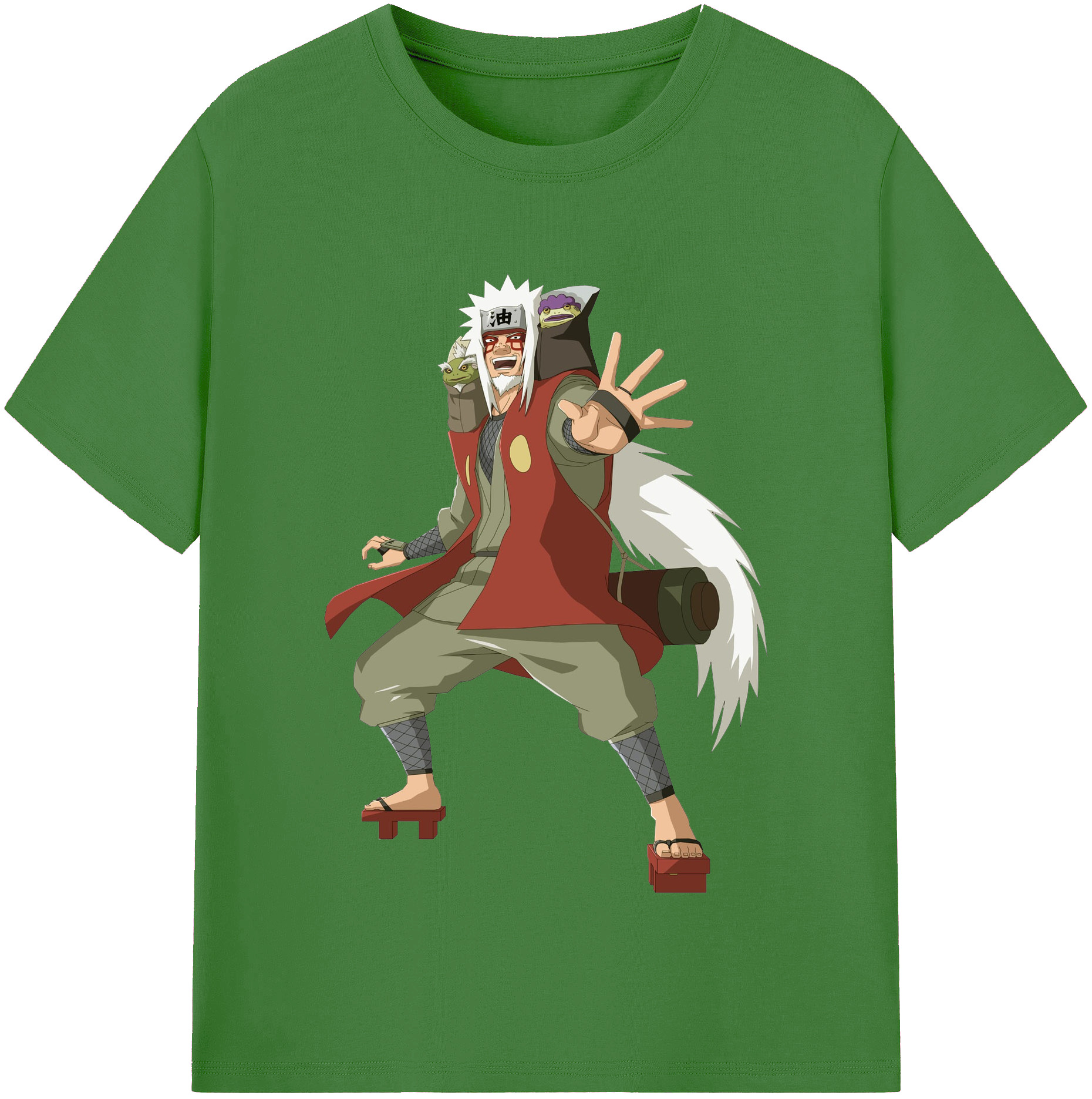 （画像用） NARUTO -ナルト- 自来也（じらいや） Jiraiya レディースカジュアルプリントTシャツ（綿100％）